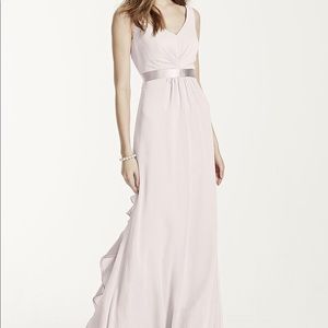 David’s Bridal Sleeveless Chiffon Dress- Navy